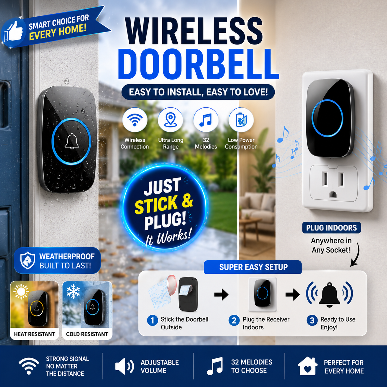 Smart Wireless Doorbell 💫50% OFF SALEE🔥